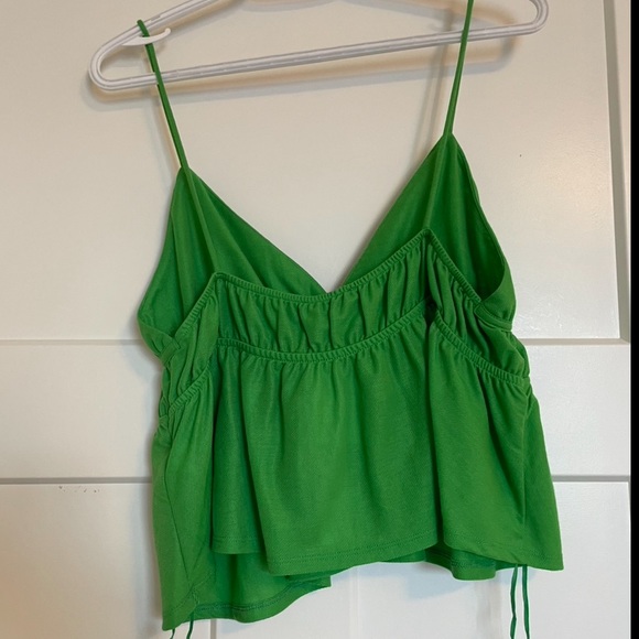 Zara Green Flare V Neck Tank Blouse - Picture 3 of 5